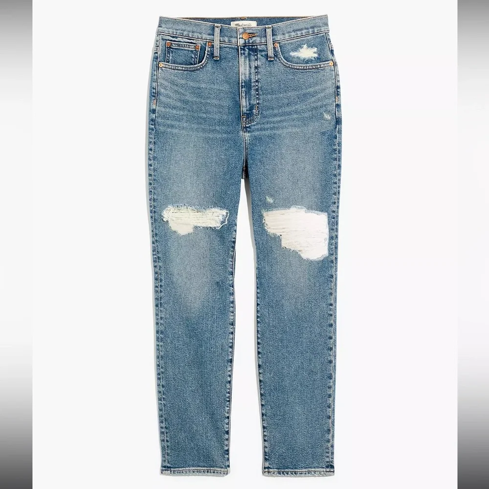 ❤️ Madewell The Perfect High Waist Ripped Vintage Jeans Denman Wash - Picture 5 of 11